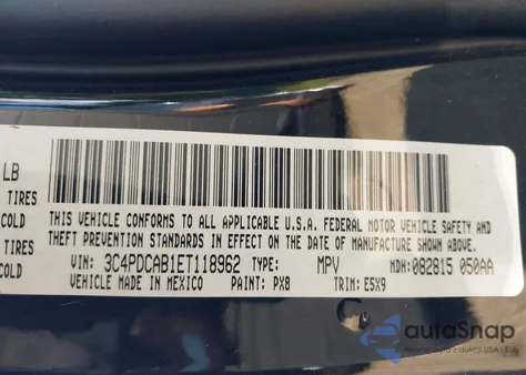 2014 Dodge Journey American Value Pkg z USA, uszkodzony, nr VIN 3C4PDCAB1ET118962